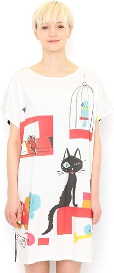 Amazon Co Jp グラニフ Graniph コラボレーション ワンピース めのはなしルーム 堀内誠一 ホワイト レディース Lady F G112 おそろいコーデ 服 ファッション小物