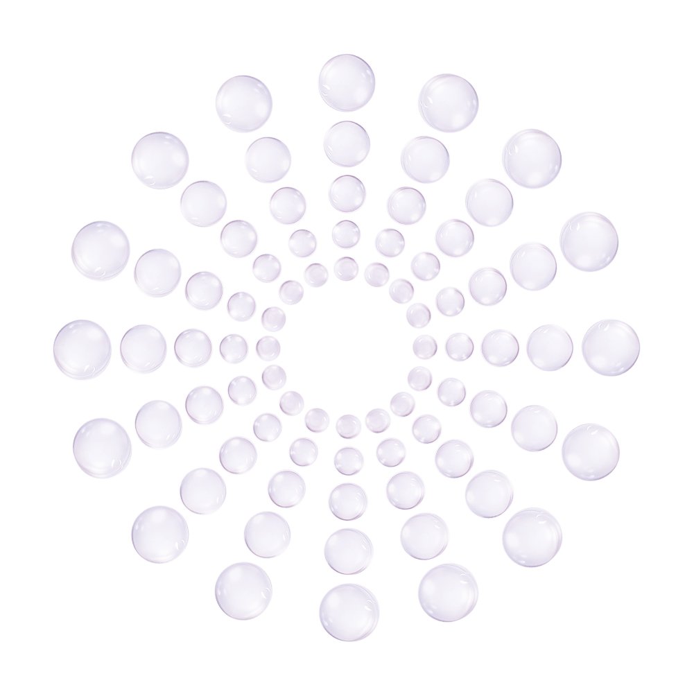 PH PandaHall 50pcs 5 Sizes Glass Cabochons for Jewellery Making, 10/13/17/20/25mm Clear Glass Dome Tile Transparent Round Cabochons for Mini Photo Cameo Rings Necklace Earrings Keychain DIY