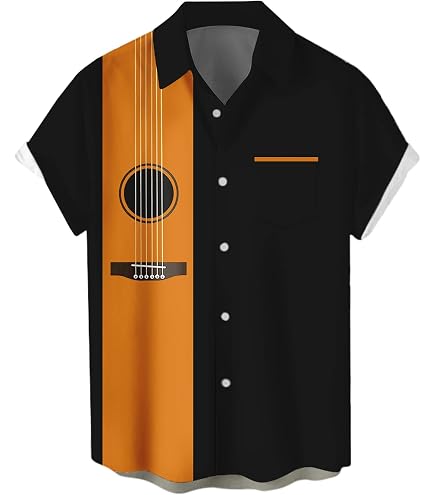Amazon.com: Men's Car Shirts Vintage Bowling Shirt 1950s Retro