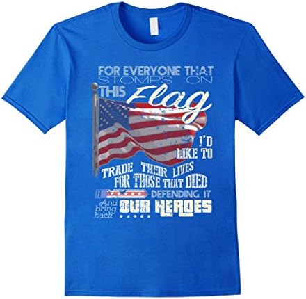 Men's American Flag Shirt Iraq Veteran Shirt Bring Back Our Heroes Medium Royal Blue