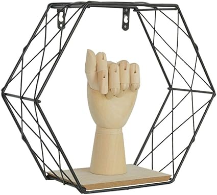 GHKT Hauptwandregal Rustikal Metalldraht Hexagonal Schwimmdock Regale