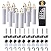 Kithouse 10 Set Christmas Window Candles Lights with Timer Remote Battery Operated Electric Christmas Tree Candle LED Flameless for Windows Christmas - Suction Cups, Spikes & Clips Included,Warm White