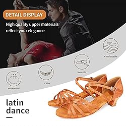 YKXLM Women's Latin Dance Shoes Satin Professional