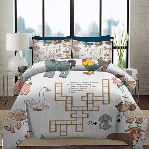 Duvet Cover Set Kids Game Ultra Soft and Easy Care Crossword ...