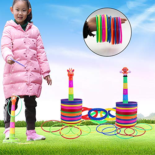 PRALB 18 PCS Plastic Toss Rings Multicolor Toss Rings Random Color Toss Rings for Speed and Agility Practice Games, Carnival, Garden, Backyard, Outdoor Games