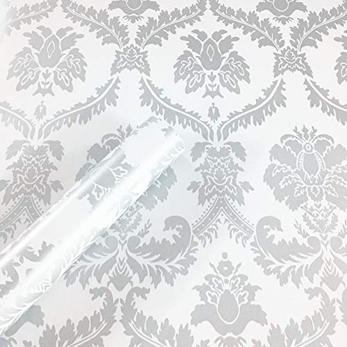 Bestery Vintage Damask Adhesive Paper Shelf Liner Peel Stick