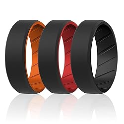 ROQ Silicone Rubber Wedding Ring for Men, Comfort