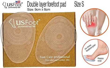 USFOOT Size S 100% Silicon Gel (Circled) Dual Layer Metatarsal Forefoot Pad (Set of 2 pcs)