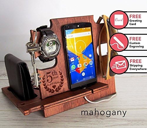 Anniversary Gift, Docking Station, Gift for Boyfriend, Gift for Men, 15th, 25th, 5th, Husband Anniversary, Charging Station, Gift for Husband, Personalized Gift