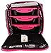 6 Pack Bags Innovator Cube Meal Prep Lunch Bag with 3 BPA-Free, Reusable, Microwavable, Freezer Safe, Portion-Controlled Containers, Lunch Box with Storage Pockets - (Black/Neon Pink)