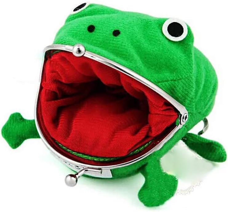 Domccy Cute Green Frog Coin Bag Cosplay Props Plush Toy Purse Wallet for Naruto Lovers and Cosplay Coin purse, shoes and accessories, ladies handbag, backpack