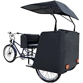 Electric Pedicab Taxi Tricycle 5 Seater Motorized Passenger Rickshaw Bike Commercial Transport Vehicle Canopy Cargo Utility 3 Wheel Business Trike