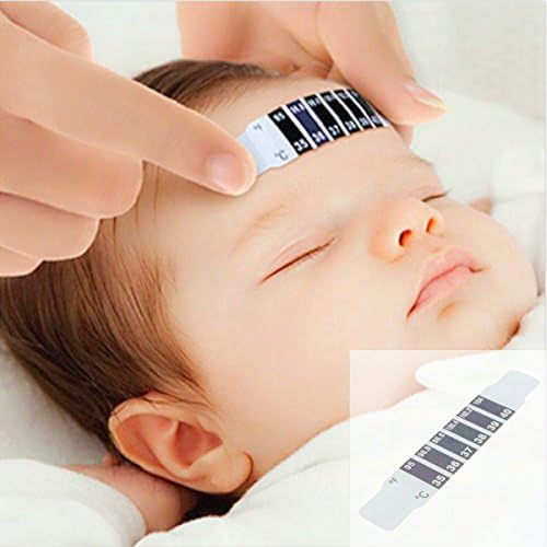 10Pcs Baby Kids Forehead Strip Thermometer Body Oxter Strip Fever Safety Healthy Temperature Test (2)