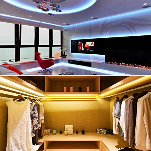 LED Strip Lights, Elfeland 32.8FT/10M 300LEDs SMD5050 RGB Light Strip IP65 Color Changing Rope Lights Tape Lights 44Keys IR Remote Controller Flexible Strips for TV Room Kitchen Party Decoration