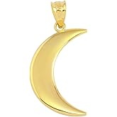 High Polish 14k Yellow Gold Crescent Moon Charm Pendant