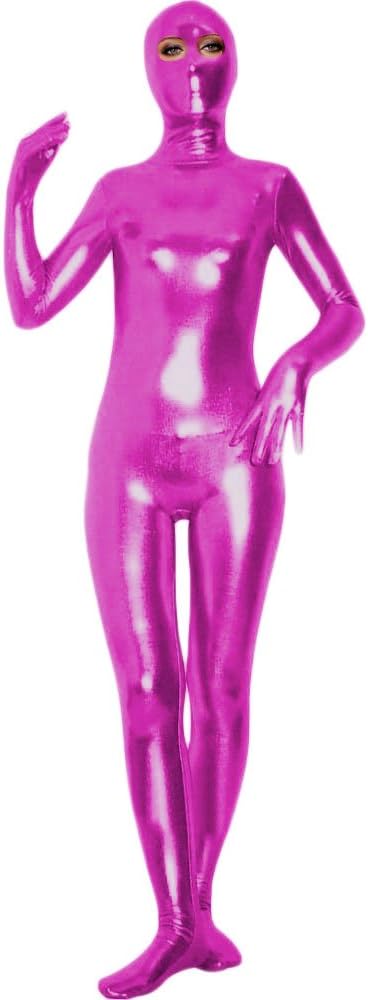 WOLF UNITARD Shiny Metallic Unitard Zentai Suit with Eyes Open