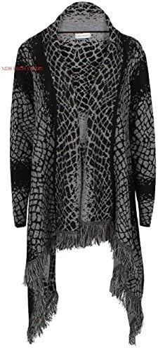 Miss High Street Skull Print Open Knitted Cardigan