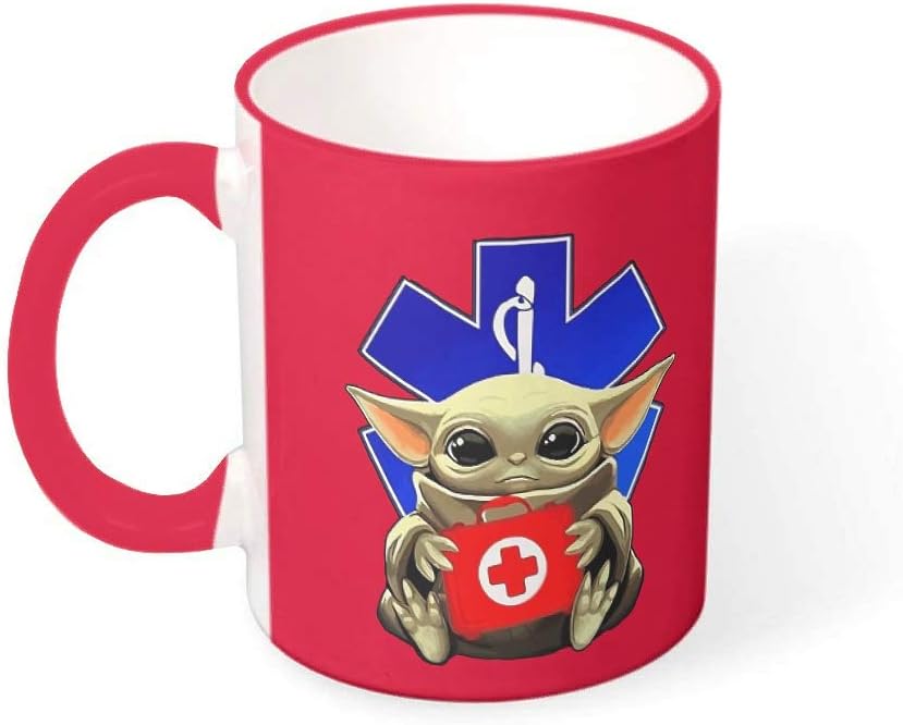 ChengMaR yoda Nurse Coffee Mug for Coffee and Tea 11 OZ mred 11oz