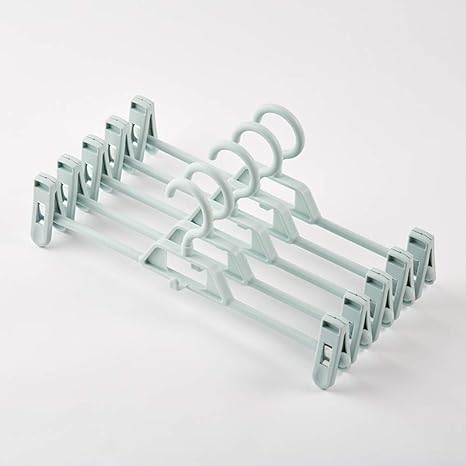 Amazon Co Jp プラスチック ズボンハンガー スカートハンガー 非 を使用する スリップビッグクリップ 省スペー ハンガー パンツ用 よし 服 ブルー 5本組 ホーム キッチン