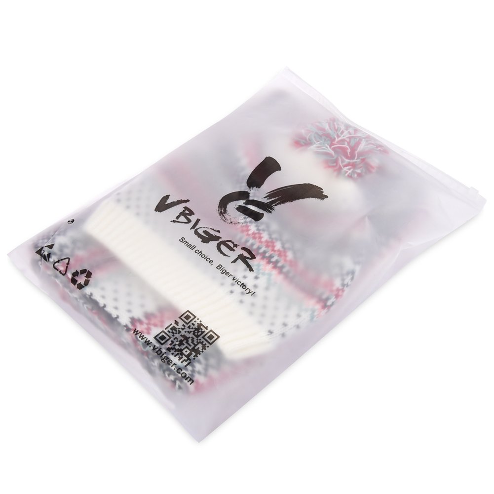 Vbiger Wintermütze klassische Beanie Mütze Damen Mütze und Schal Warm Strickmütze und Strickschal 2 PCS, Weiß+, Einheitsgröße