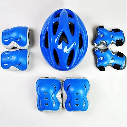 Protective Gear CJC Child Helmet Set Roller Skates Roller Skating Dray Hat Protector 7 Pieces/sets Men And Women Collision Avoidance (Color : 2, Size : S)