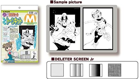 Deleter Beginners Screen Tone Jr Kit of 4 Sheets with Practice Images [ Kit M ] for Comic Manga Illustration