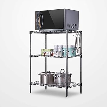 Regal Hangeregal Kuchenregal 54 X 29 X 58 Cm 3 Etagen Regal Badezimmer Storage Rack Organizer Regal Home Regal Bucherregal Klassisch Schwarz Amazon De Baumarkt