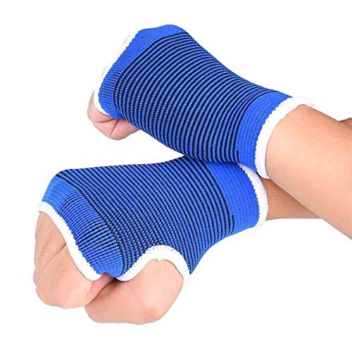 MINILUJIA Kids Hand Full Palm Protection Gloves and Children Sports Foot Ankle Brace Support and Wrist Guard Pad One Size - 3 Pair - High Elasticity Blue