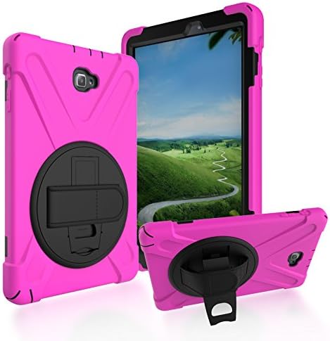 Samsung Galaxy Tab A 10.1 With S Pen Case, Betty with [Built-in Kickstand] Three Layer Heavy Duty Shockproof Anti-Scratch Protective Defender Case with Wristband/Hand Grip Lanyard for Galaxy P580/P585