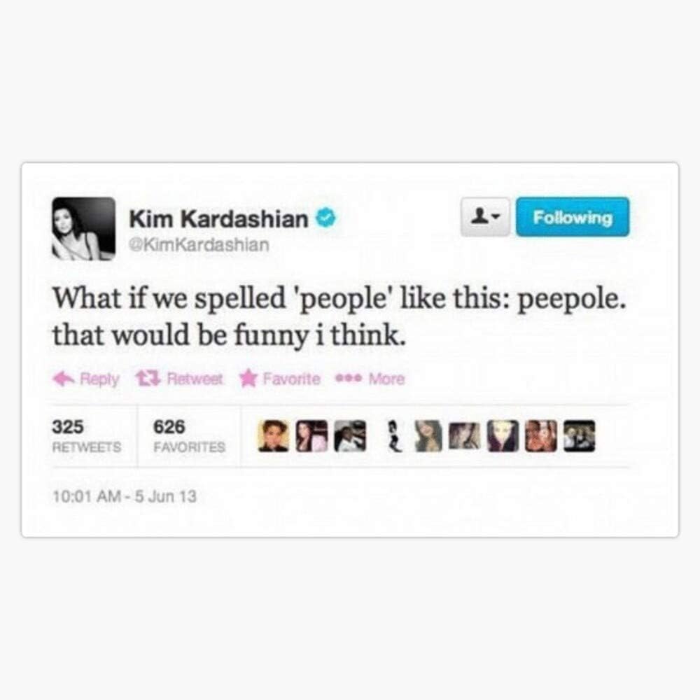 Amazon Com Emc Graphics Peepole Kim Kardashian Tweet Vinyl Waterproof Sticker Decal Car Laptop Wall Window Bumper Sticker 5 Sports Outdoors