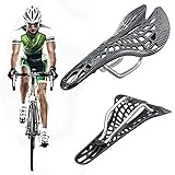 charmsamx Hollow Carbon Fiber Bike Saddle Seat Ergonomics Design, Comfortable Light Weight Mountain Bike MTB Road Bicycle Spider Saddle Cushion Bicycle Accessories
