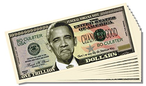 "Nobama" (President Obama) Million Dollar Bill - 10 Count with Bonus Clear Protector & Christopher Columbus Bill