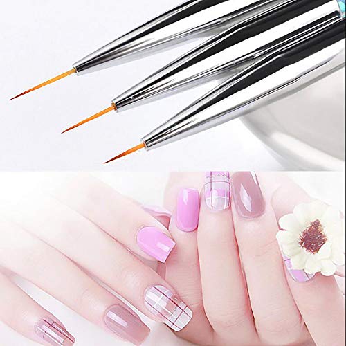 5Pcs Nail Art Liner Brushes, Mwoot Dual Tipped Painting Drawing Nail Design Brush Pen, Nail Art Brush Dotting Pen