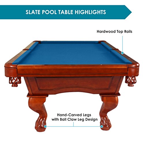 Harvil Bellagio Slate Pool Table 8-Foot with Blue Felt. Includes On-Site Delivery, Professional Installation and Accessories