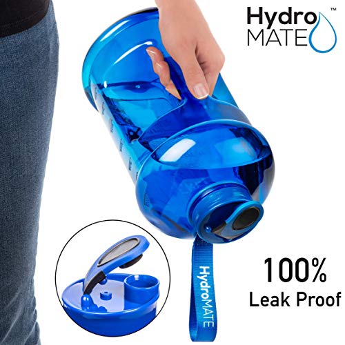 HydroMATE Half Gallon 64 oz Motivational Water Bottle with Time Marker