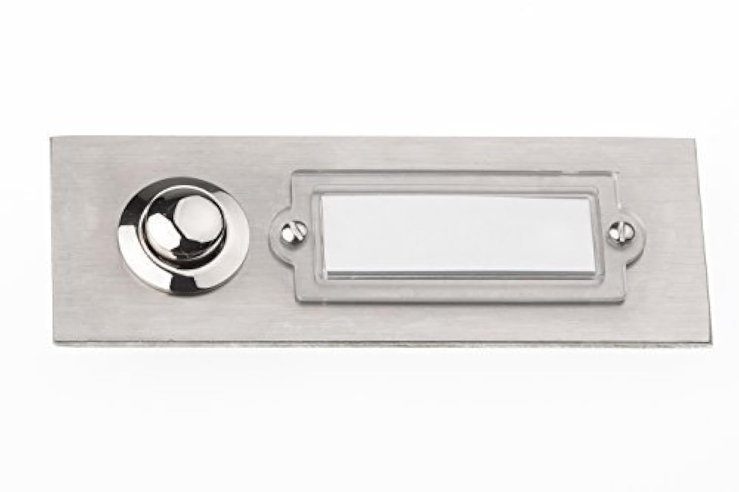 HUBER Flush-Mounted Bell Push Single Stainless Steel Door Bell Push Button with Name Plate Front Doorbell Flush-Mounted I Button Made of Brass - Bell Switch, Bell