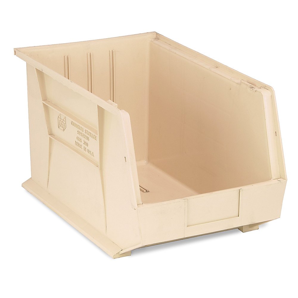 QUANTUM Ultra Poly Bins 11x18x10" Ivory Industrial