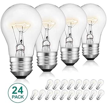 40-Watt Appliance Bulb, Appliance Light Bulb 40w A15, 120v 40w Refrigerator Bulb Clear Ceiling Fan Bulbs Medium (E26) Standard Household Base Crystal Clear, 24Packs