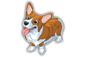 DG Graphics Happy Welsh Corgi Dog Animal Art Decor 4'' x 5'' Vinyl Decal Sticker Wall Window Any Smooth Surface