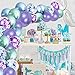 Mermaid Party Supplies Mermaid Tail Balloons Arch Kit 54 pcs,12'' Latex Metallic Balloons and Confetti Balloons for Birthday Party Decoration