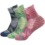 HUSO Men's Digital Printed Quick Wicking Running Quarter Socks 3 Pairs