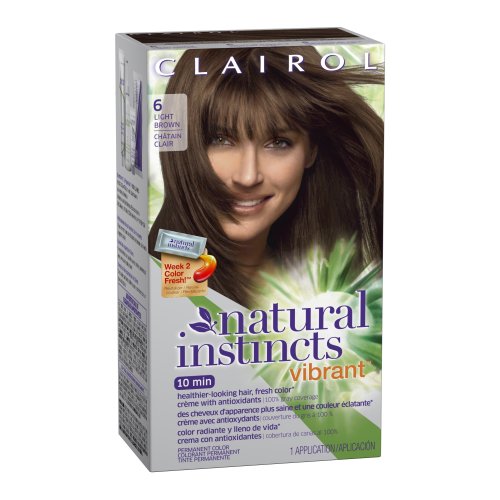 Clairol Natural Instincts Vibrant Permanent Hair Color 6, Fresh Maple, Light Brown 1 Kit