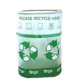 amscan Flings Bin - Recycle Patented Pop-Up Trash Bin, 22 x 15 x 10/13 Gallon, Green