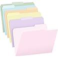 Sooez 6 Pack Plastic File Folders with Pastel Color, Heavy Duty Letter Size Colored File Folder with Erasable 1/3-Cut Tab, Stronger Than Manila Folder, Perfect for File Organization Office Supplies