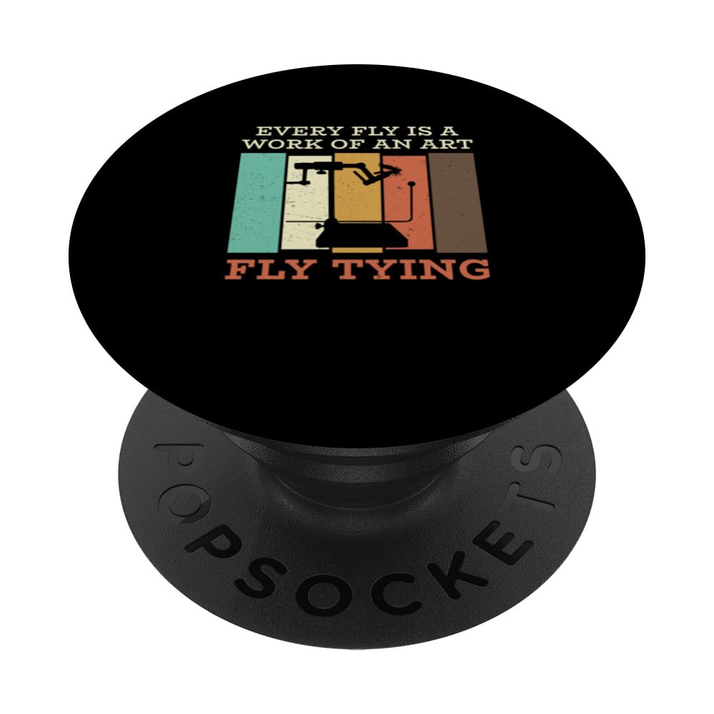 Vintage Every Fly Is A Work Of An Art A Fly Fishing Fly Tyer PopSockets Swappable PopGrip