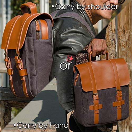 Primeware 2-Bottle Wine Leather Backpack | Made with Full Grain Leather | Interior is Insulated with Synthetic Wool and has Divider to Protect Bottles (2-Bottle, Grey) - Thumbnail 4