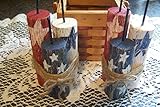 Handmade Wood Firecracker Bundle Shelf Sitters, Set of 2, Americana, Bowl Fillers, Patriotic Decor, Rustic Country Americana