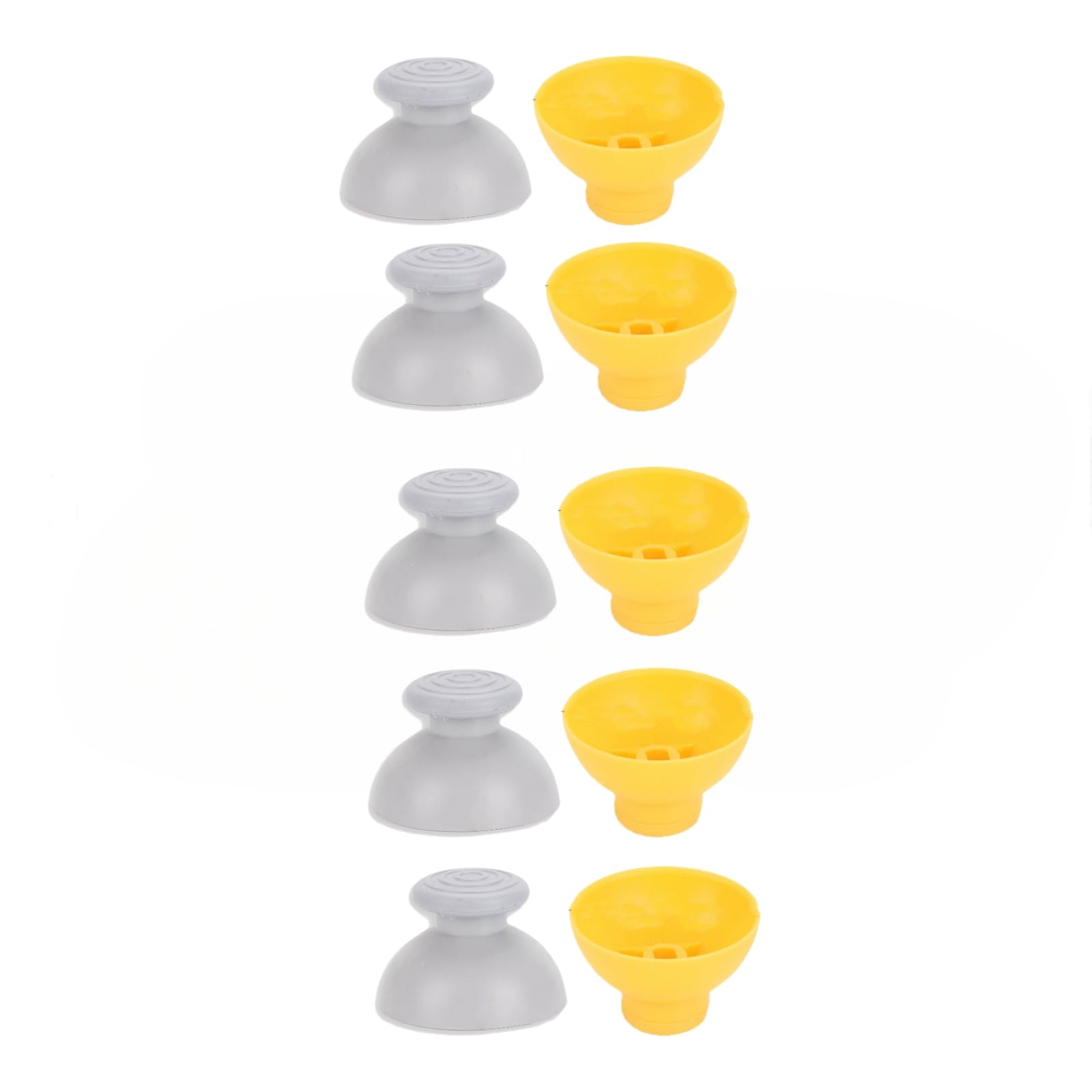 Photo 1 of 10 Pcs Analog Stick Joystick Thumbstick Thumb Cap Replacement for Nintendo Gamecube NGC Controller, Yellow and Grey