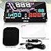 Pyle Universal 5.5’’ Car HUD Head-Up Display Multi-Color Windshield Screen Projector Vehicle Speed & GPS Navigation Compass, Plug & Play, With Speed, Time, Altitude & More (PHUD15)