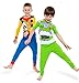 Disney Boys' Little 4-Piece Snug-fit Cotton Pajama Set, Soft & Cute for Kids, Woody and Buzz-Green